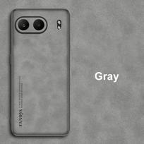 Skirtas OnePlus Nord 4 Case Prabangus PU odinis telefono dėklas, skirtas OnePlus Nord 4 5G Nord4 galinis dangtelis Matinis silikonas Visiška apsauga For OnePlus Nord 4 pilka spalva