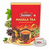 Sugandh Tea Masala Chai 1kg | 100% Natural Assam Tea Blended with Ginger, Cardamom, Cloves & Black Pepper | Authentic Indian Masala Tea for Chai Lo red