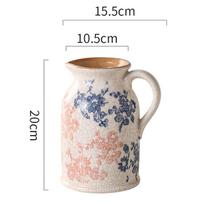 Blue and White Porcelain Ceramic Vase Chinese-style Retro Handcrafted Ceramic Bottle Flower Vase Terrarium Home Decoration white