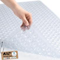 Machine Washable Bathtub Floor Liner Mats, Suction Cups and Drain Holes to Keep Tubs Clean, Soft on Feet, Bathroom Essentials, 35x16 Inch, Clear (Clear,1&35" x 16" (Rectangular)) gryna