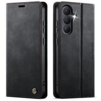 Tinka Samsung A57 telefono dėklui, A37 atverčiamam dėklui su magnetu, retro veršio odos dėklui, A27 RFID apsaugai nuo vagysčių Samsung A27 ruda