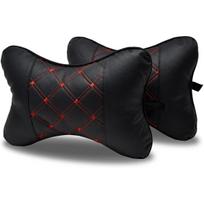 2 Pack Car Neck Pillow Automotive Headrest Pillow for Car Support Neck Pain Relief Universal Car Pillow (Red Black) black United States black