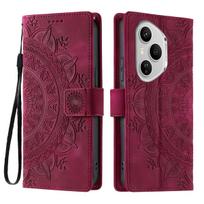 for HONOR 400 Pro Mandala Embossed PU Leather Flip Wallet Phone Case HONOR 400 Pro raudona