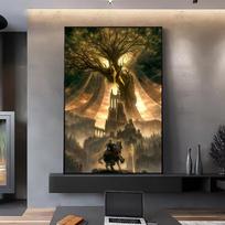 Žaidimas E-Eldens Ring Plakatas HD menas lipnus prie sienos atsparus vandeniui namų svetainės miegamojo baro estetinė dekoracija 40cm×60cm NoFrame black