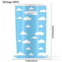 Debesėlių temos vakarėlio reikmenys Vakarėlio dovanų maišelis Saldainių maišelis Dovanų maišelis Dovanų maišelis Vakarėlio dekoravimo rekvizitai Gift bag 10pcs blue