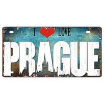 Praha Kelionės Miesto Automobilio Licencija Vintažinis Plakatas Suvenyras Metalo Ženklas Retro Plokštelė Sienai Parduotuvei Barui Namų Dekoras 30X15CM DC-0958A 15x30cm(5.9x7.8inch) red