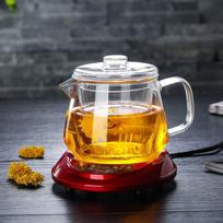 High temperature resistant glass flower teapot, little penguin pot creative brewing teapot high borosilicate glass pot 400ml gray