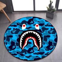 BAPE kamufliažinio rašto apvalus kilimas svetainei miegamajam gražus kilimas balkonui vonios kambariui neslystantis durų kilimėlis fotografija 60cm
