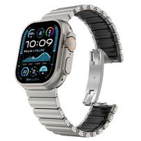 Titanium Fluoroelastomer Rubber Strap for Apple Watch Ultra 3 2 49mm 10 11 46mm Magnetic Band for Iwatch 9 8 7 45mm 6 SE 3 44mm 49mm 46mm 45mm 44mm&XL(190mm) gray