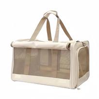 Nešiojama didelė kvėpuojanti katės transportavimo dėžė dviem katėms - Rankinė augintinio krepšys ir narvas Carrier + Blanket beige