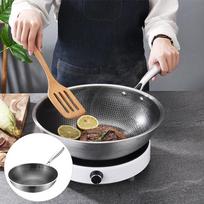 Nerūdijančio plieno „Wok“ keptuvė, neprideganti kepimo indai, skirti dujinei viryklei Didelio našumo maišoma keptuvė virtuvės reikmenų priedai 54.00X32.00X8.50CM black