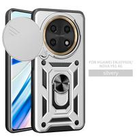 Dėl Huawei Nova Y91 dėklo Huawei Nova Y90 dangtelis Nova Y9A magnetinis žiedas Laikiklis Šarvuotas telefono dėklas Stumdomas Kameros Apsauga Galinis Dangtelis Huawei Y9a white