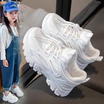 Vaikams skirta bėgimo avalynė Mergaitėms Lengvi Neslystantys Kvėpuojantys Laisvalaikio Sportbačiai Pavasariui ir Rudeniui size 37 white
