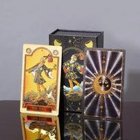 Auksinės Folijos Rider-Waite Tarot Kortų Dovanų Rinkinys - Vandeniui Atspari PET Stalo Žaidimas su Spalvotomis Kortomis With English Guidebook beige