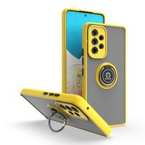 Shockproof Matte PC Armor Phone Case For Samsung Galaxy A33 A53 A73 A52 A52s A72 5G Cover Ring Magnetic Holder Stand Coque Funda Galaxy A72 4G yellow
