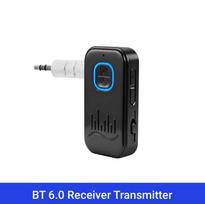 KEBIDU 2-In-1 Handsfree Car Kit Bluetooth 6.0 Receiver Transmitter 3.5mm AUX Lossless Sound MIC Wireless Audio Adapter For Car Speaker TV PC No Aircraft Adapter black