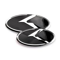 2pcs x 3D K Logo Front Grill Emblem Rear Trunk Badge Car Sticker Decal for Kia K5 2011-2013 Optima Forte 2009-2014 vsfaw3 black