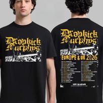 Dropkick Murphys 2026 Europe  UK Tour Schedule Reversible T-Shirt Pure Cotton Couple Loose Streetwear Shirt graphic t shirts M brown