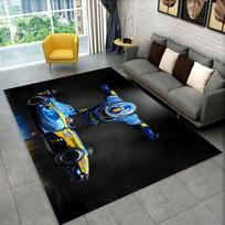 3D Fernando Alonso 14 F1 lenktynininko kilimas žaidimų kambariui, miegamajam, svetainei, sofai, namų dekoravimui, kilimėlis neslystantis grindų kilimėlis dovana 40cm x 60cm gray