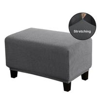 Stačiakampis žakardinis pufas, kėdutė, užvalkalas, elastingas, kojoms, sofa, užvalkalas, kojų atrama, kėdžių užvalkalai, baldų apsaugos užvalkalai, NAUJAS L gray