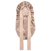 Long Sleeping Silky Satin Adjustable Hair Bonnet with Ties Solid Color Stretchy Sleep Cap for Women Long Hair and Braids 1 beige