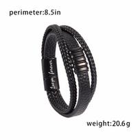 Angliška raidė Odinė apyrankė Rankų darbo Pinta Vyriška apyrankė Magnetinis užsegimas Apyrankės Papuošalai 9Inch black