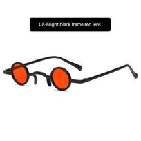 1PC Retro Mini Sunglasses Round Men Plastic Frame Gold Black Red Small Round Framed Sun glasses Popular Color Lens Sunglasses SHOW AS PICTURE black
