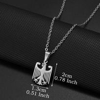 Anniyo Vokietijos erelio pakabukas Karoliai Nerūdijančio plieno Vokietijos papuošalai Moterims Mergaitėms Dovana Mamai ir Dukrai #508062 45cm OR 17.7 Inches black
