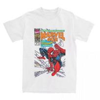 Marvel Amžiaus Žmogus-voras Retro Komiksų Viršelis Grafinis Marškinėlis, Klasikinis Marvel Gerbėjų Žurnalo Stiliaus Marškinėlis, Unisex Superherojus Atsitiktinis Viršus XL juoda