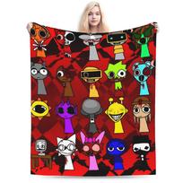 Sprunki Žaidimo Siaubo Muzikos Antklodės Vilnos Juokinga Šilta Apklotė Lovai Sofai Visų Sezonų 150x200cm (60x80inch)