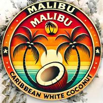 Room Decor pc Malibu Caribbean White Rum Vintage Aluminum Wall Art D Retro Decor for Burgers Fast Food Bakery Cafes 20x20cm(8x8inch) orange