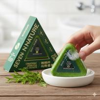 Herbal Shampoo Bar, Triangle Shape, with Tea Tree Oil, Polygonum Multiflorum and Reishi Mushroom, Oil Control, Dandruff Removal, 100g (1) black