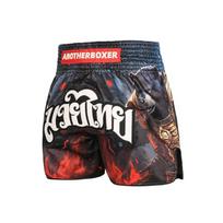 ANOTHERBOXER Flame Bear Muay Thai Shorts Men Women MMA Fighting Training Combat Sports Gym Wear Medium gray