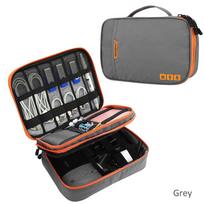 Large size Cable Storage Bag Digital Electronic Organizer Pouch Portable USB Data Line Charger Plug Travel Cable Organizer Case pilka