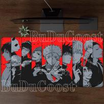 Jujutsu Kaisen Gojo Satoru Mouse Pad Large Gaming HD Printing Mousepad Lock Edge Computer Keyboard Rubber Non-slip Base Desk Mat 30cmx60cm red