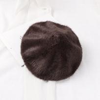 Solid Color French Beret Hat Soft Painter Beret Hat Elegant Newsboy Beanie Hat  For Women kava