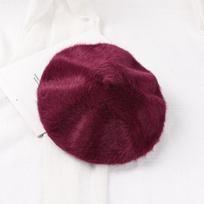 Solid Color French Beret Hat Soft Painter Beret Hat Elegant Newsboy Beanie Hat  For Women vyno raudonos spalvos