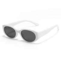 TR90 oval frame polarized sunglasses, large frame retro cat-eye sunglasses A4 white