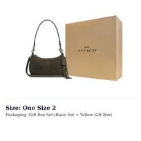 COACH Teri Cow Leather Crossbody Bag, Shoulder Bag Small Women's Army Green CCE42-QBARY One Size 2 beige