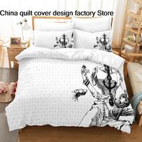 3Pcs JoJos Bizarre Adventure Anime Bedding Set 3D Print Shonen Manga Duvet Cover Pillowcases for Teens Fans Room Decor Gift EU Single 135*200cm/53x79in 3pcs white