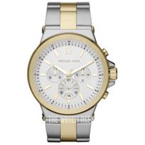 MICHAEL KORS Klasikinis vyriškas kvarcinis chronografo laikrodis baltas/sidabrinis ciferblatas nerūdijančio plieno apyrankė 48mm MK8277 sidabras