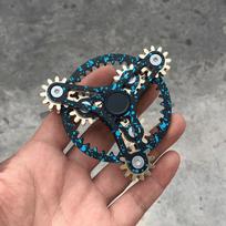 Multi Gear Rotating Fidget Spinner Boy Gift Nine Tooth Linkage Finger Tip Gyroscope Anti-Anxiety Toy For Kids Adults Gift black