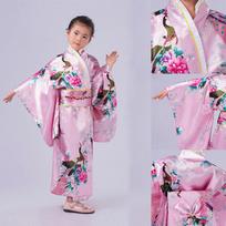 Maži vaikai, kūdikiai, mergaitės, drabužiai, drabužiai, kimono chalatas, japoniškas tradicinis kostiumas 140 rožinė