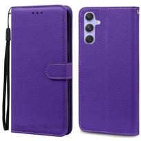 A25 5G dėklas Samsung Galaxy A25 dėklas Odinis piniginės tipo atverčiamas dėklas Samsung Galaxy A25 5G dangtelis Coque Fundas korpusas For Samsung A25 5G tamsiai violetine spalva