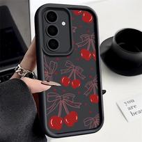 Vyšnių vaisių dėklas Samsung Galaxy S25 S24 Ultra S23 S22 Plus S21 S20 FE A15 A16 A25 A26 A34 A35 A36 A54 A55 A56 5G Telefonui Capa Coque Galaxy S23 Ultra