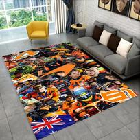 3D Lando Norris F1 lenktynininko kilimas, Kilimas svetainei, miegamajam, sofai, durų kilimėlis, Dekoracija, Vaikų žaidimų neslystantis grindų kilimėlis, Dovana 40x60cm(15x23in) black