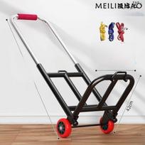Portable Hand-Pulled Shopping Cart Stair Climbing Cargo Transport  Barrow Foldable Stainless Steel Wheels for Housewives Medium 22pu wheel [bold a white