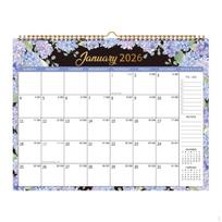 Floral Wall Calendar 2026, Hanging Monthly Planner, Personalized Office Notes gray