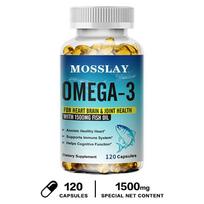 Mosslay Omega-3 Fish Oil Capsules 120ct — 1500mg EPA DHA, Daily Wellness 120*1