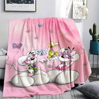 Diddl spausdintas flanelinis pledas, minkštas užklotas miegamojo sofai, skalbiamas, gerbėjų atributika, puiki dovana. 80cmx120cm pink